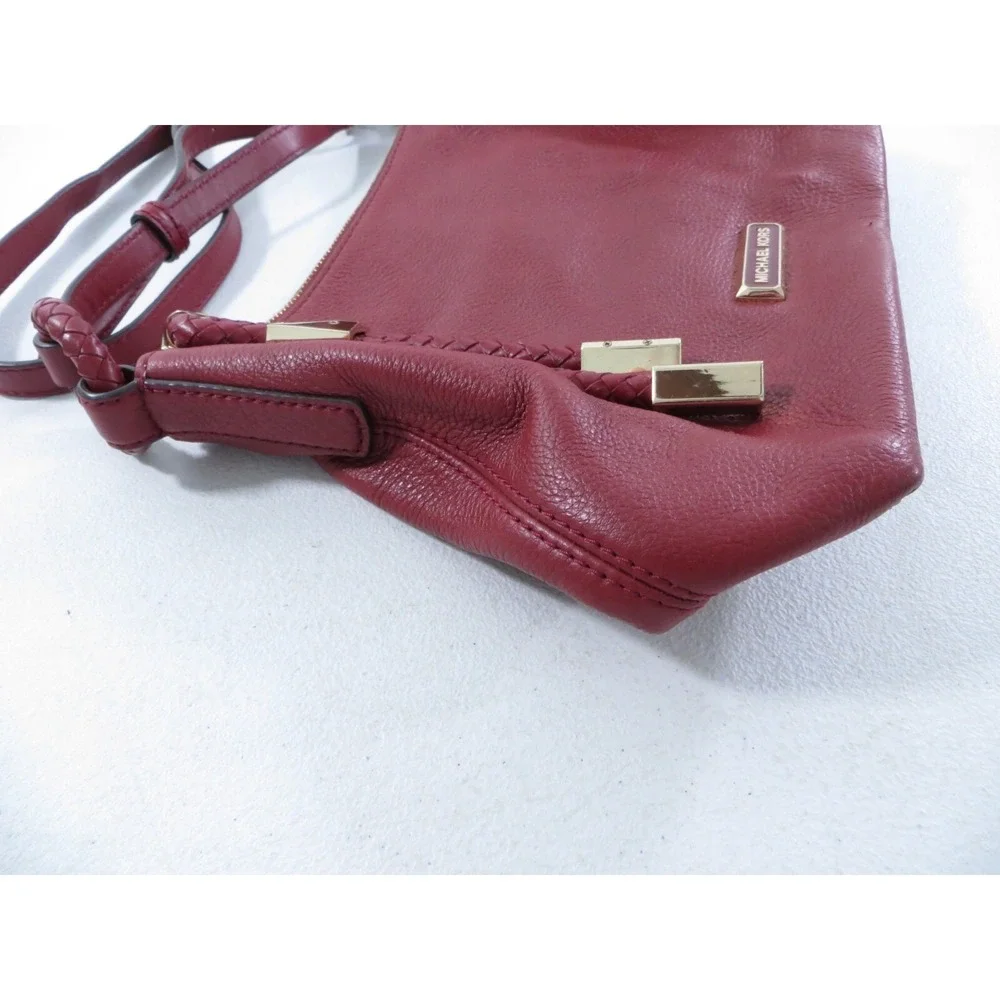 Michael Kors‎ Lexington Pebbled Leather Women's Crossbody Bag Purse Maroon Red